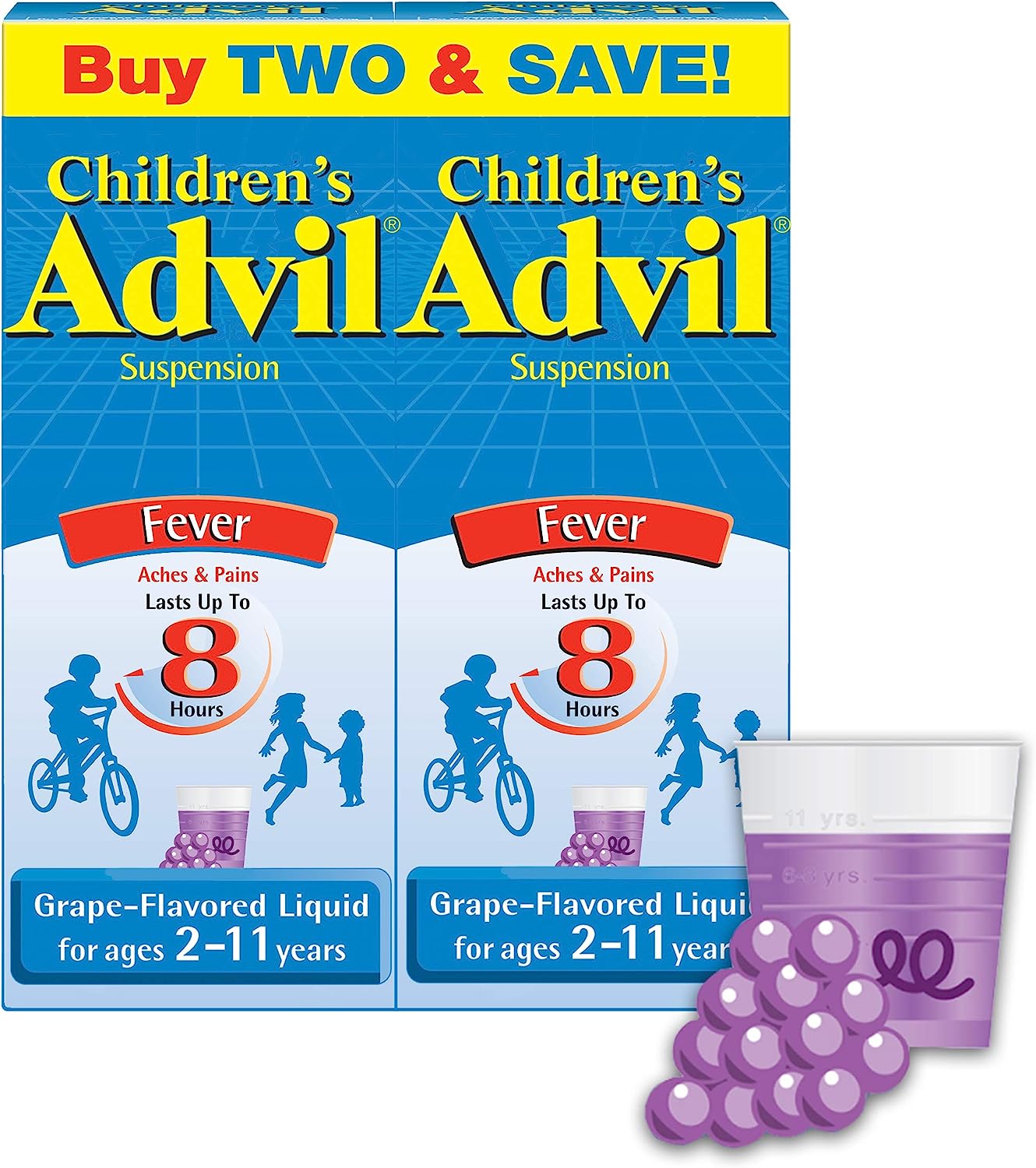 Children's Advil Fever Reducer/Pain Reliever, 100mg Ibuprofen (Grape