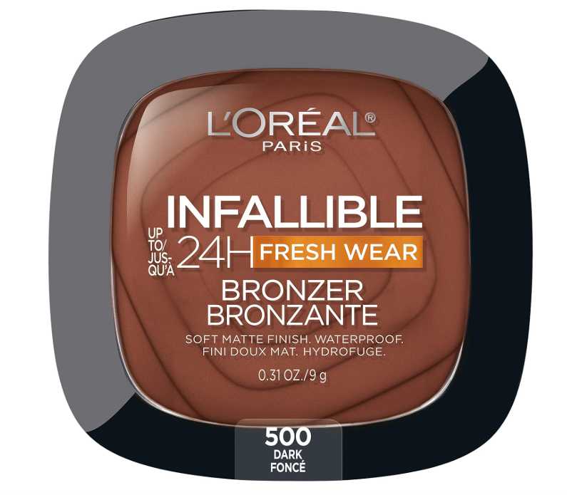 L'Oreal Paris Infallible Up to 24H Fresh Wear Soft Matte Longwear Bronzer. Waterproof, heatproof, Transfer, humidity and sweatproof, Dark, 0.31 oz
