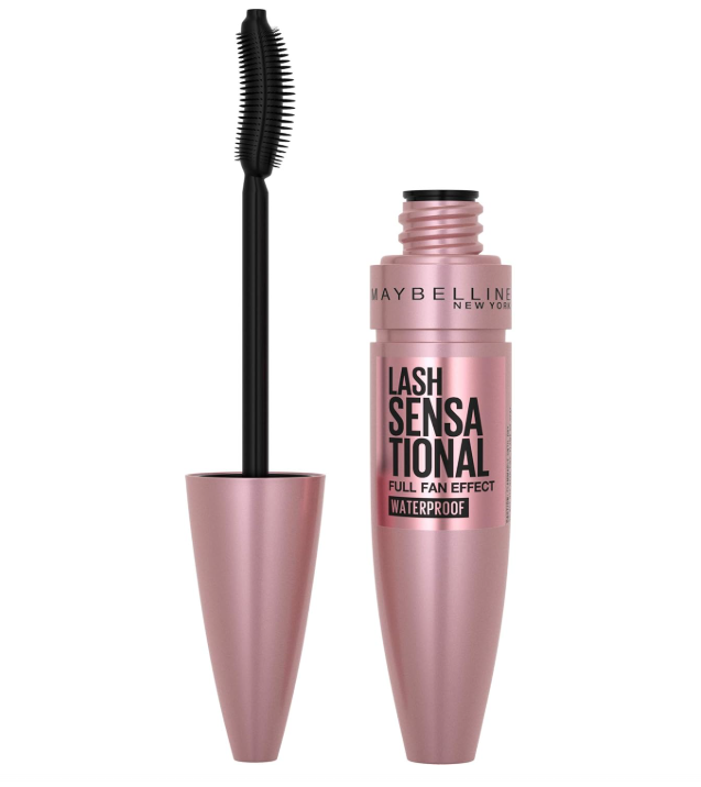 Maybelline Lash Sensational Waterproof Mascara, Lengthening and Volumizing for a Full Fan Effect,Very Black, 1 Count