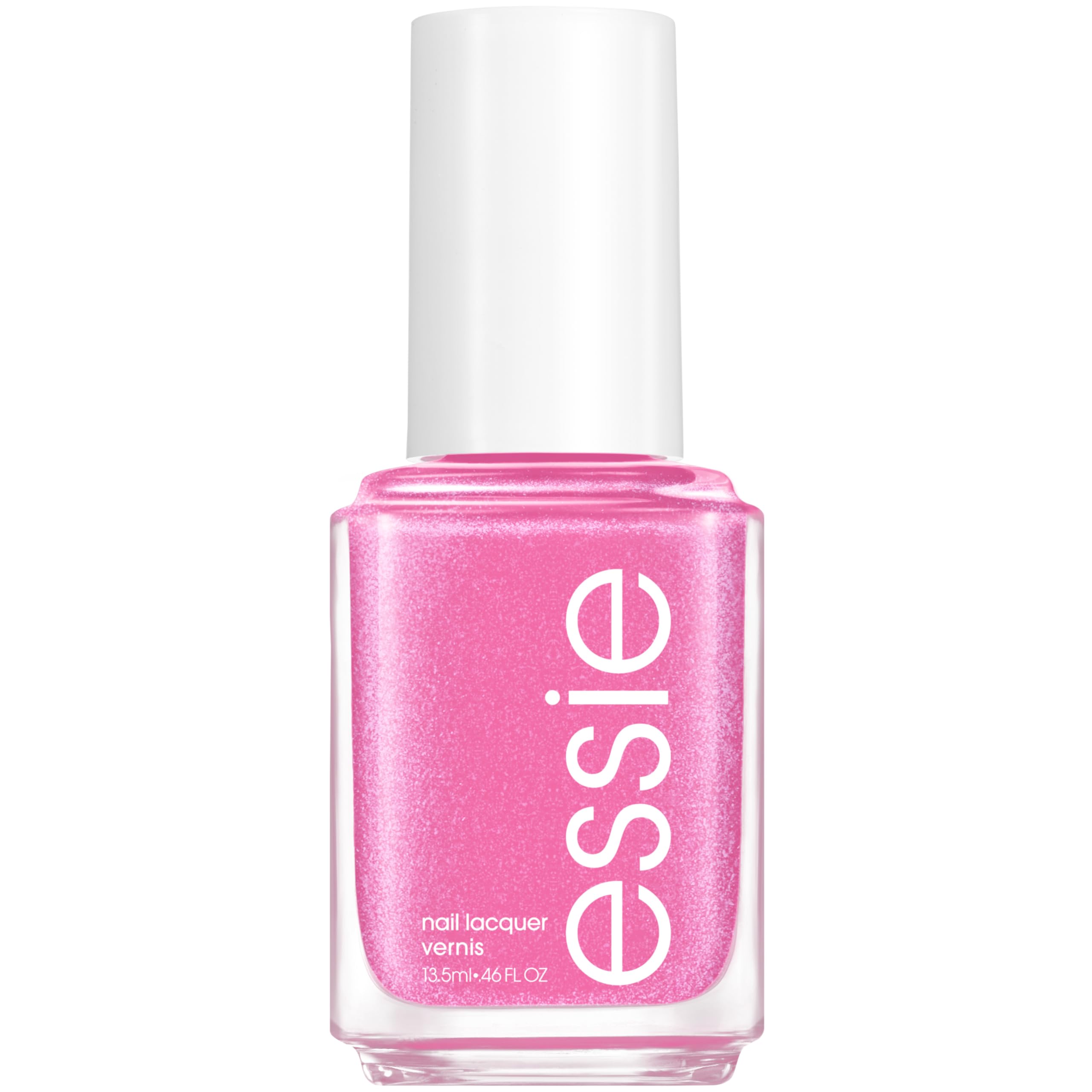 essie salon-quality nail polish, vegan, purple, shimmer, flirty flutters, 0.46 fl oz