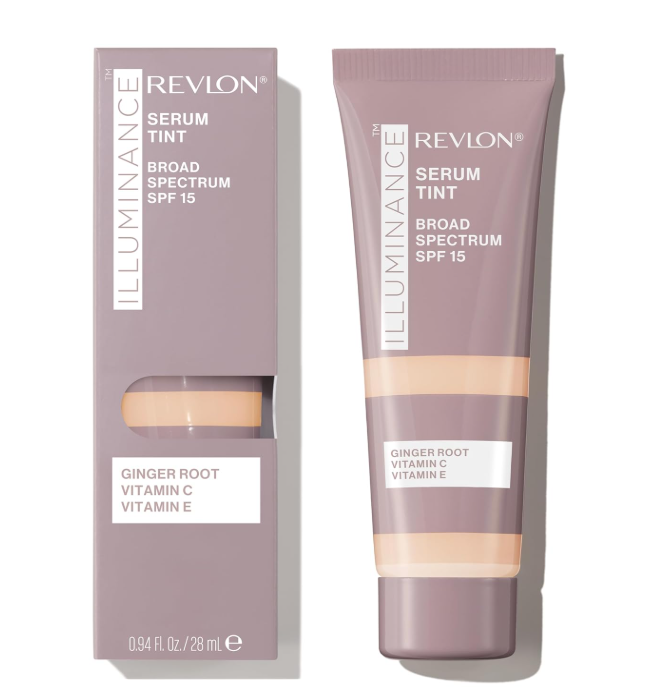 Revlon Illuminance Tinted Serum, Triple Hyaluronic Acid, Evens Out Skin Tone Over Time and Hydrates All Day, SPF 15, 201 Creamy Natural, 0.94 fl oz.