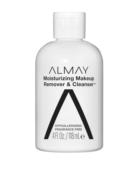 Almay Moisturizing Makeup Remover, Dermatologist Tested and Fragrance-Free, Hypoallergenic Cleanser, Removes Regular and Longwear Formulas, 4 Fl Oz (1 Pack)