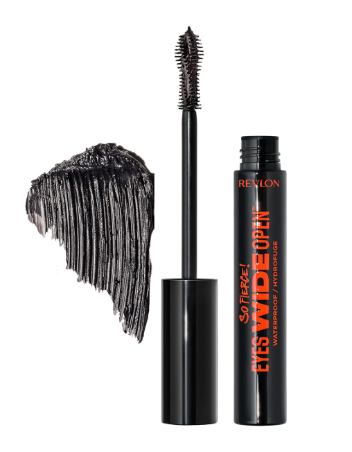 Revlon So Fierce Eyes Wide Open Mascara with Push-up Brush, For Volumizing & High Lifting Eyelashes, Smudge-proof, Flake Resistant, 104 Waterproof Black, 0.24 fl oz