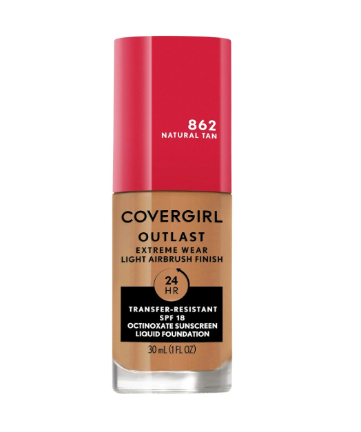 Covergirl Outlast Extreme Wear 3-in-1 Full Coverage Liquid Foundation, SPF 18 Sunscreen, Natural Tan, 1 Fl. Oz.