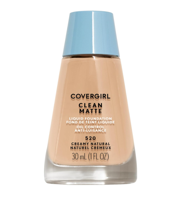 COVERGIRL, Clean Matte Liquid Foundation, Creamy Natural, 1 Ounce, 1 Count (packaging may vary)