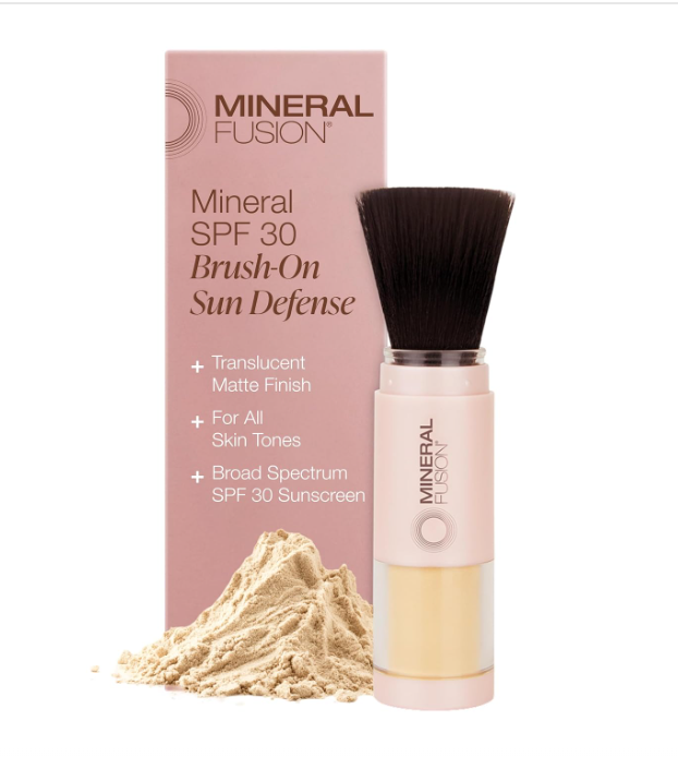 Mineral Fusion Brush-On Powder Sunscreen for Face SPF 30 | Transluscent Natural Daily Sun Care with UVA UVB Protection | Hypoallergenic, Non-Toxic | TSA & Travel Friendly