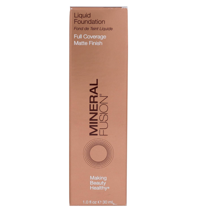 Mineral Fusion Full Coverage Foundation, Liquid Foundation - Deep 1- Tan to Deep Complexion w/Golden Undertones, Lightweight Matte Finish, Up to 12 Hr Hydration, Hypoallergenic & Vegan, 1 fl. Oz